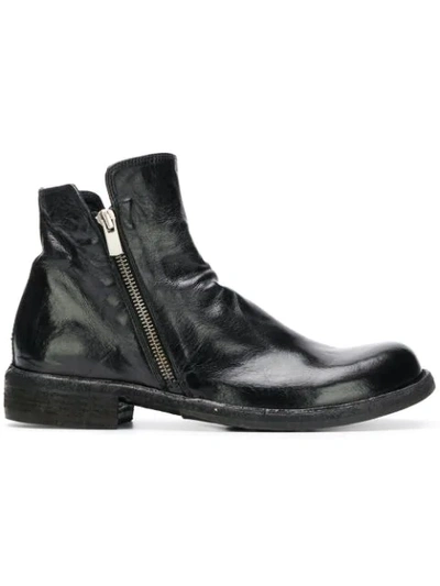 Shop Officine Creative Side Zip Ankle Boots In Black