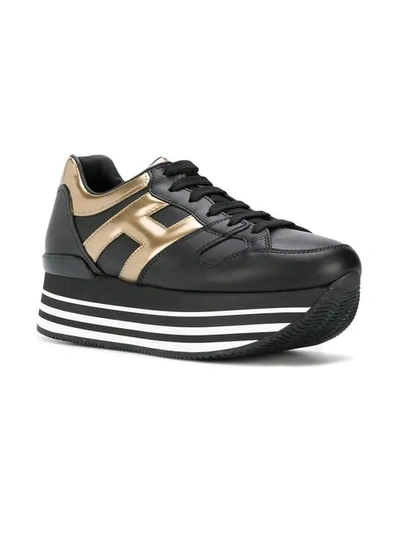 Shop Hogan Logo Platform Sneakers In Black