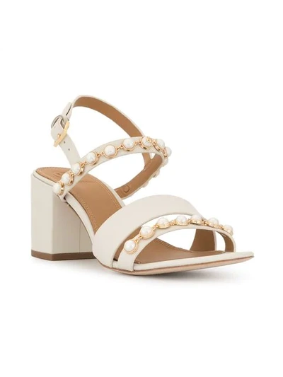 Shop Tory Burch Emmy 65 Pearl Sandals In White