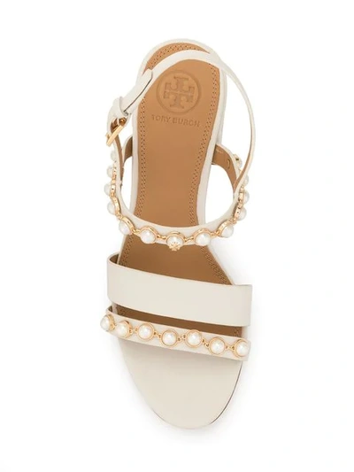 Shop Tory Burch Emmy 65 Pearl Sandals In White
