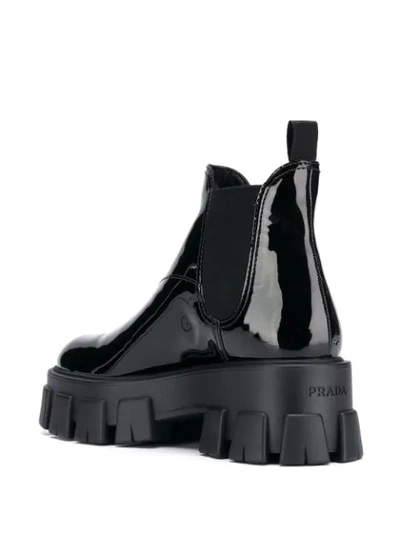 Shop Prada Schnürstiefel Mit Plateau In F0002 Nero