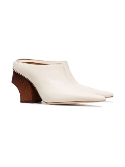 Shop Rejina Pyo Ivory Yasmin Wooden Heel Mules In Neutrals