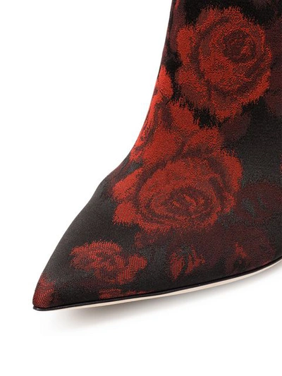 Shop Dolce & Gabbana Rose-jacquard Over-the-knee Boots In Black