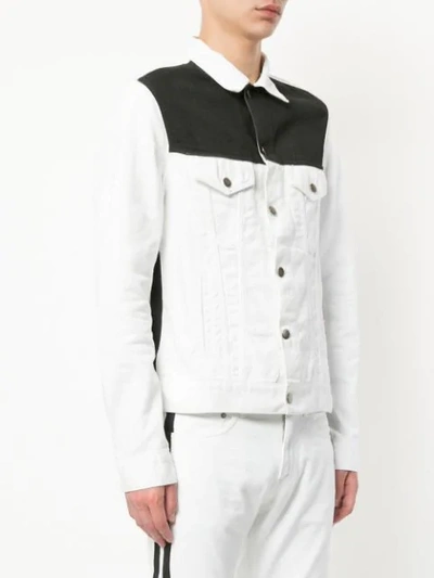 Shop Ports V Colour Panel Denim Jacket In White