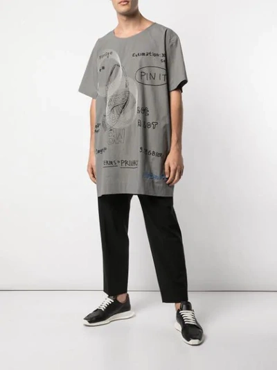 Shop Bernhard Willhelm Oversized T-shirt In Grey