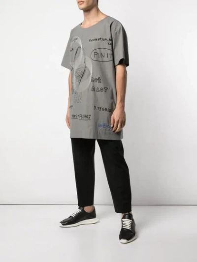 Shop Bernhard Willhelm Oversized T-shirt In Grey