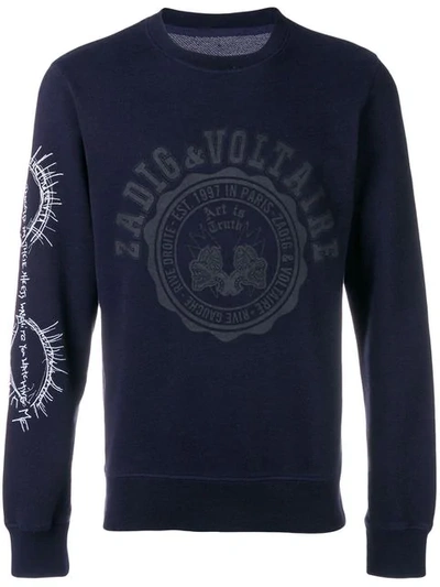 Shop Zadig & Voltaire Zadig&voltaire  X Evan Ross Steeve Sweatshirt - Blue
