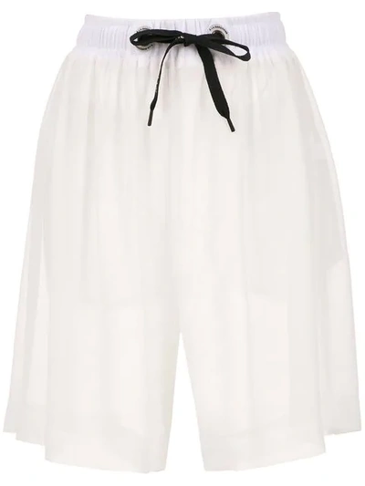 Shop À La Garçonne Chiffon Bermuda Shorts In White