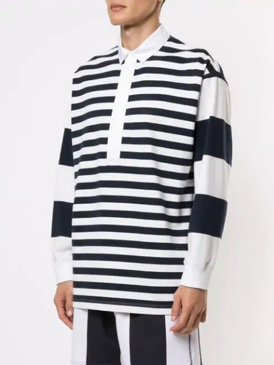 Shop Ports V Striped Polo Shirt In White