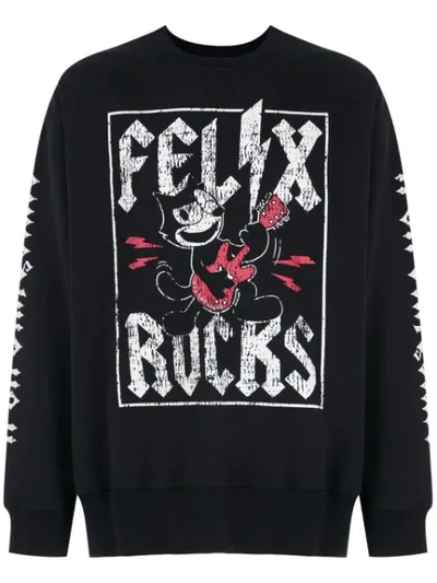 Shop À La Garçonne + Hering Felix Rocks Sweatshirt In Black