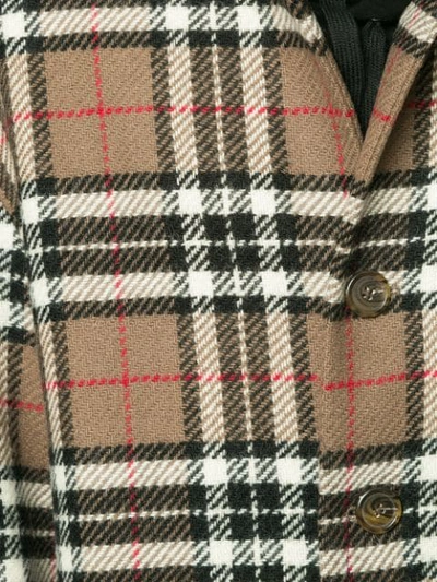 Shop Ports V Checked Coat In Brown