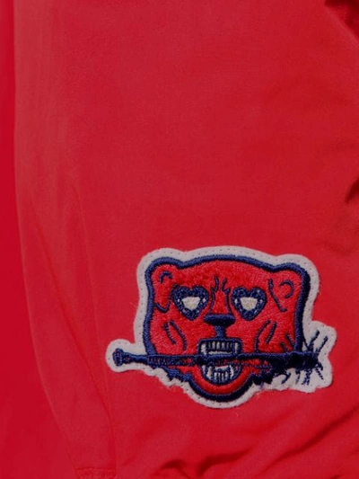 Shop Undercover Logo Zipped Parka Coat - Red