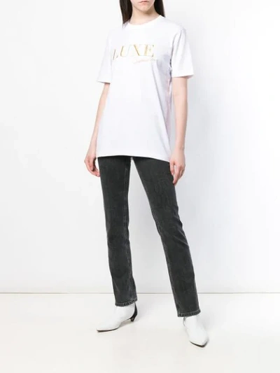 Shop Andrea Crews Embroidered Luxe T-shirt - White