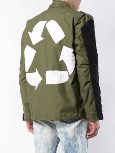 Shop Miharayasuhiro Painted Military Jacket In Green
