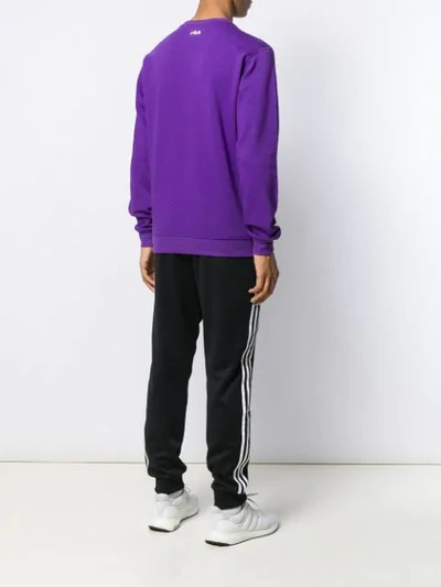 Shop Fila Logo Sweatshirt In Purple