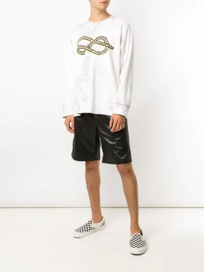 Shop À La Garçonne + Hering Knot Sweatshirt In White