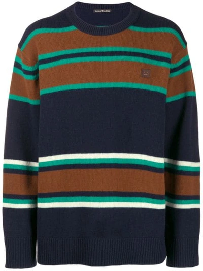 Shop Acne Studios Striped Jumper In Bdy-navy Multicolor