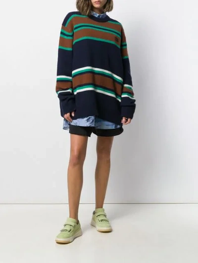 Shop Acne Studios Striped Jumper In Bdy-navy Multicolor