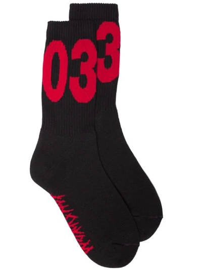 Shop 032c Big Logo Socks - Black