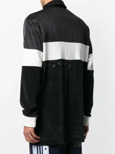 Shop Adidas Originals By Alexander Wang Panelled Logo Polo Shirt In Black