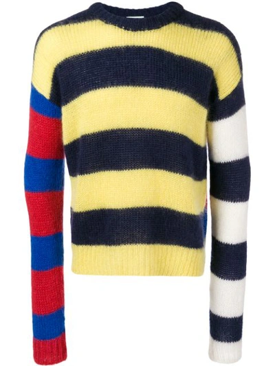 Shop Aries Oversized Striped Sweater - Yellow