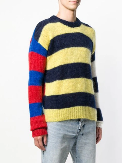 Shop Aries Oversized Striped Sweater - Yellow