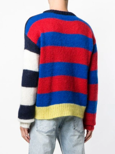 Shop Aries Oversized Striped Sweater - Yellow