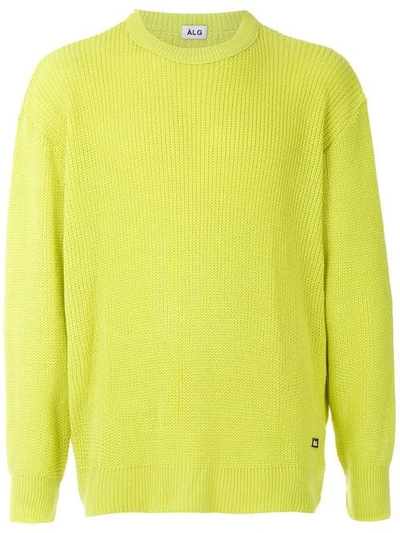 Shop Àlg Boxy Ribbed Jumper - Green