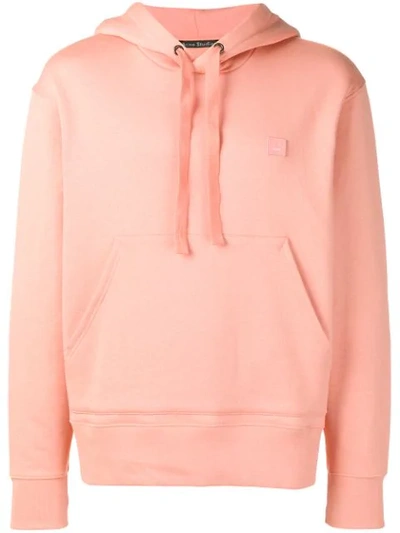 Shop Acne Studios Face-patch Hoodie In Pink