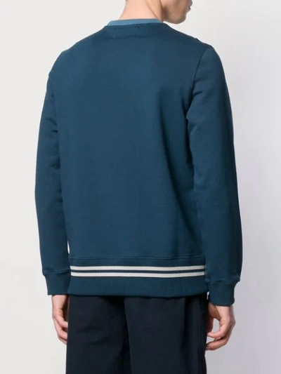 Shop Fred Perry Two Tone Sweatshirt In Blue