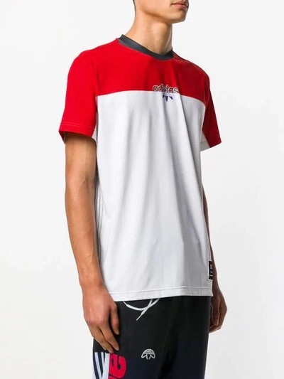 Shop Adidas Originals By Alexander Wang Logo Bicolour T-shirt In White