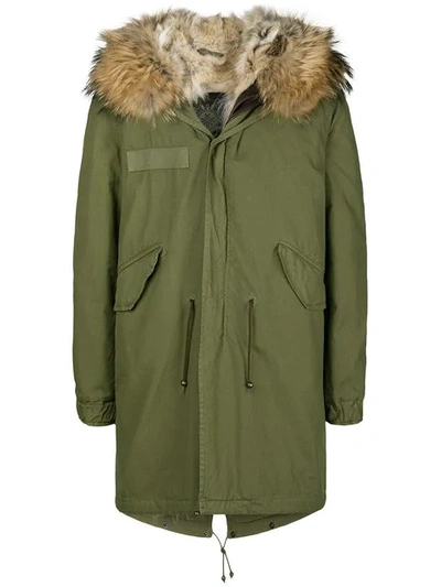 Shop Mr & Mrs Italy Hooded Parka Coat In C2-c1150 Green