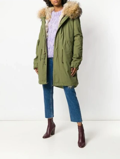 Shop Mr & Mrs Italy Hooded Parka Coat In C2-c1150 Green