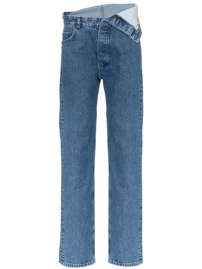 Shop Y/project Y / Project Foldover Straight Jeans - Blue