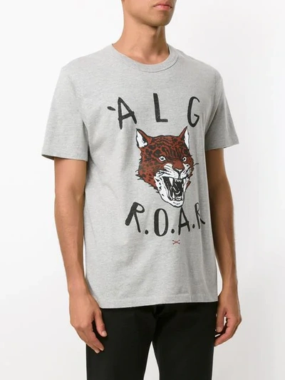 Shop Àlg Roar Print T-shirt - Grey In Gray