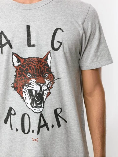 Shop Àlg Roar Print T-shirt - Grey In Gray