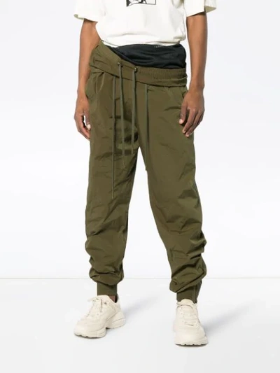 Shop Y/project Double Layer Waistband Sweat Pants In Green