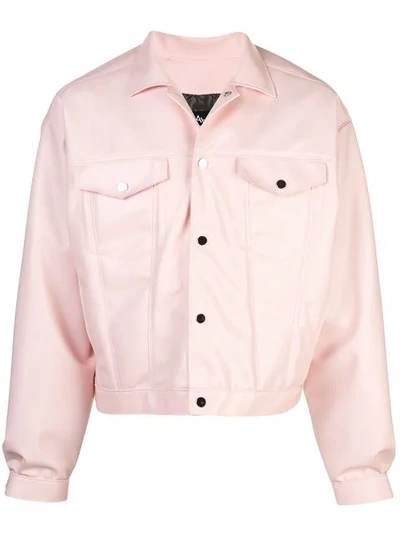 Shop Arthur Avellano Latex Trucker Jacket In Pink