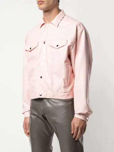 Shop Arthur Avellano Latex Trucker Jacket In Pink