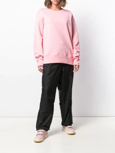 Shop Acne Studios Fairview Face Sweatshirt In Pink