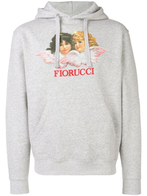 Fiorucci Logo Patch Hoodie In Grey | ModeSens