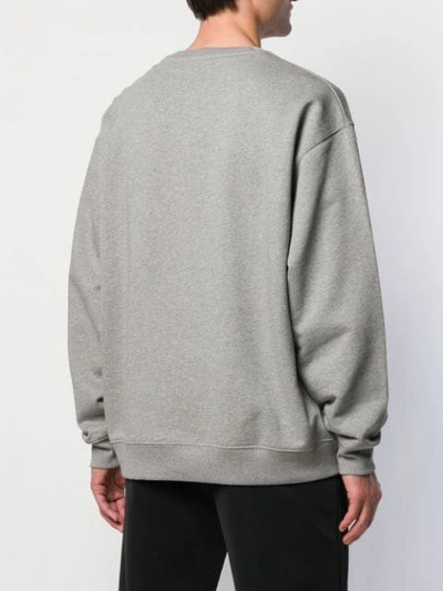 Shop Acne Studios Oversized Face Patch Sweatshirt In Grey