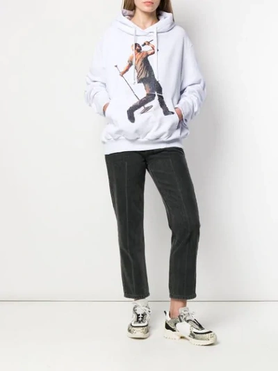 Shop Ih Nom Uh Nit Kanye Drake Print Hoodie In White