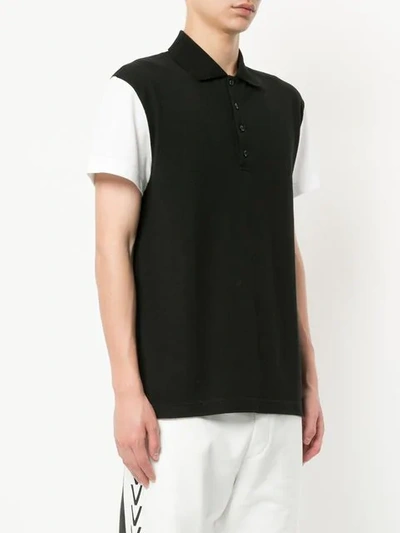 Shop Ports V Contrast Sleeve Polo Shirt In Black