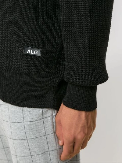 Shop Àlg Pullover Mit Kontrastkragen In Black