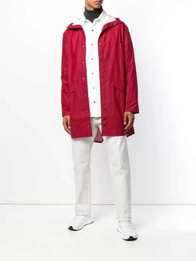 Shop Rains Water-resistant Hooded Coat In Red