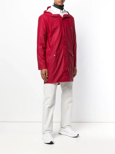 Shop Rains Water-resistant Hooded Coat In Red