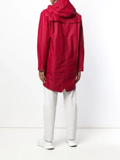 Shop Rains Water-resistant Hooded Coat In Red