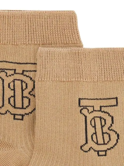 Shop Burberry Monogram Intarsia Socks In Brown
