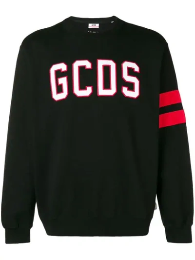 Shop Gcds Logo Print Sweatshirt In Black